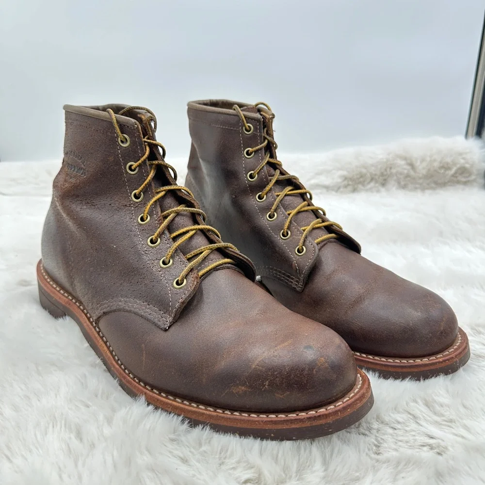 Original Chippewa Men's Service Utility Boot‎ Brown Bomber Distressed size 13 D